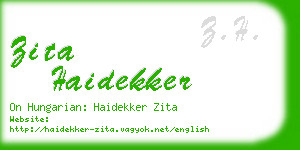 zita haidekker business card